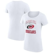 Women's G-III 4Her by Carl Banks White Carolina Hurricanes Super-Slim Fit Lightweight Team Logo Graphic T-Shirt